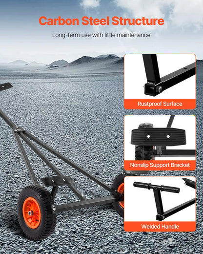 420lbs Boat Trailer Dolly Mover Adjustable Length with 15.7 in Pneumatic Tires - Image 5