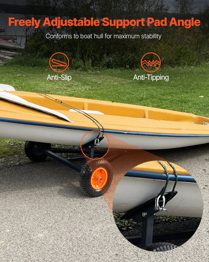 420lbs Boat Trailer Dolly Mover Adjustable Length with 15.7 in Pneumatic Tires - Image 6