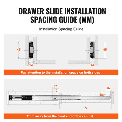 10 Pairs of 609.6mm Drawer Slides Side Mount Rails, Heavy Duty Full Extension Steel Track, Soft-Close Noiseless Guide Glides Cabinet Kitchen Runners with Ball Bearing, 100 Lbs Load Capacity - Image 6