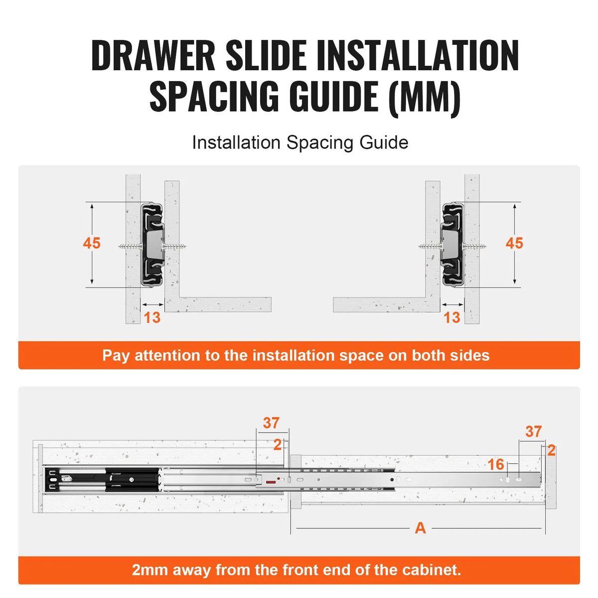 6 Pairs of 457.2mm Drawer Slides Side Mount Rails, Heavy Duty Full Extension Steel Track, Soft-Close Noiseless Guide Glides Cabinet Kitchen Runners with Ball Bearing, 100 Lbs Load Capacity - Image 6