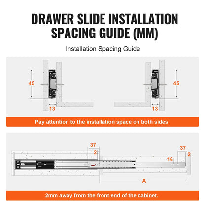 6 Pairs of 457.2mm Drawer Slides Side Mount Rails, Heavy Duty Full Extension Steel Track, Soft-Close Noiseless Guide Glides Cabinet Kitchen Runners with Ball Bearing, 100 Lbs Load Capacity - Image 6