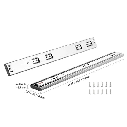 6 Pairs of 457.2mm Drawer Slides Side Mount Rails, Heavy Duty Full Extension Steel Track, Soft-Close Noiseless Guide Glides Cabinet Kitchen Runners with Ball Bearing, 100 Lbs Load Capacity - Image 8
