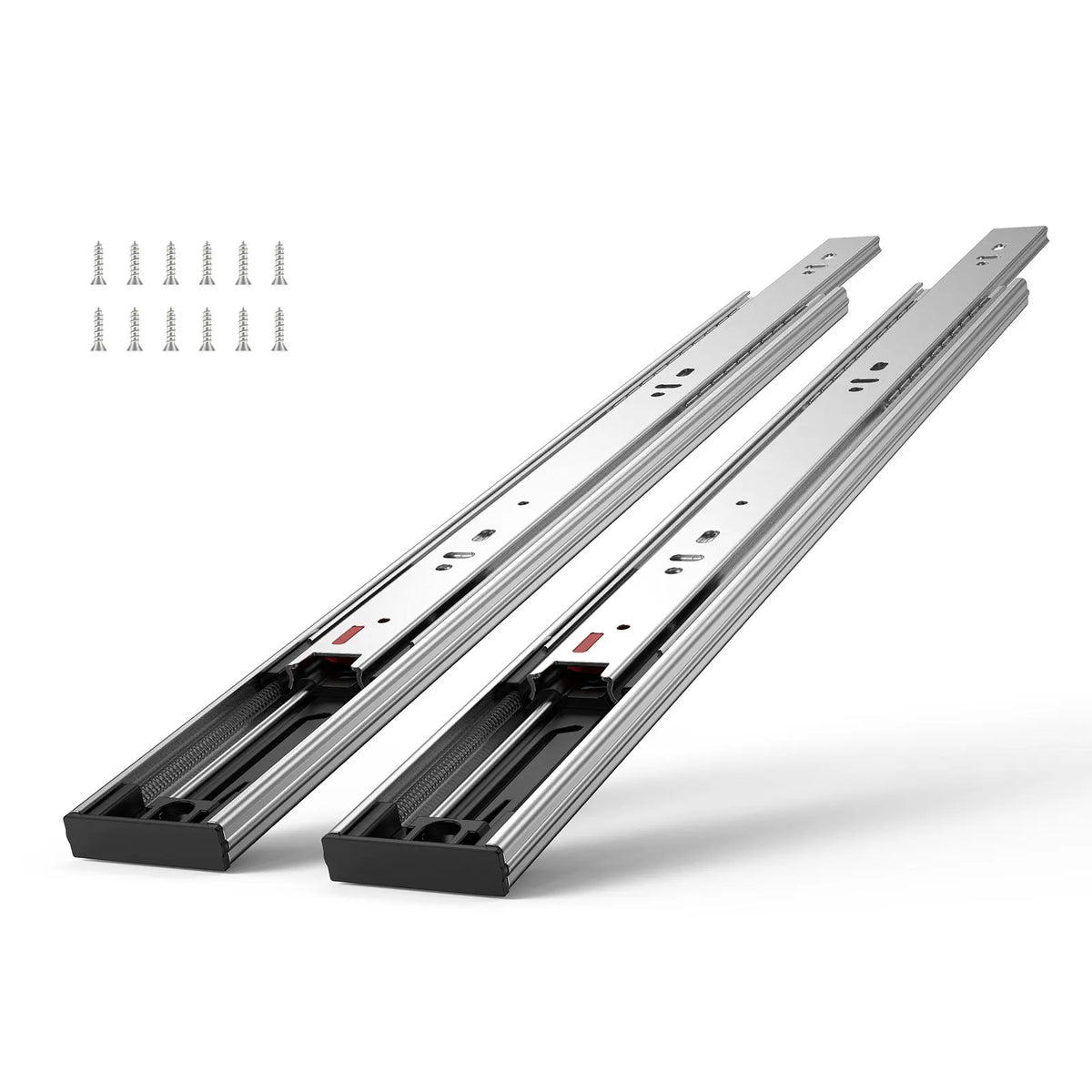 6 Pairs of 457.2mm Drawer Slides Side Mount Rails, Heavy Duty Full Extension Steel Track, Soft-Close Noiseless Guide Glides Cabinet Kitchen Runners with Ball Bearing, 100 Lbs Load Capacity - Image 9