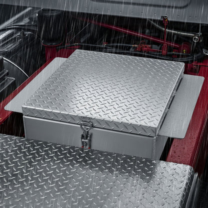 Truck Bed Tool Box, Heavy Duty Aluminum Tool Box with Diamond Plate, Storage Toolbox Chest Organizer Supports up to 100 kg, Ideal for Pickup, Truck Bed, RV, Trailer, 770 x 610 x 230 mm, Silver - Image 8