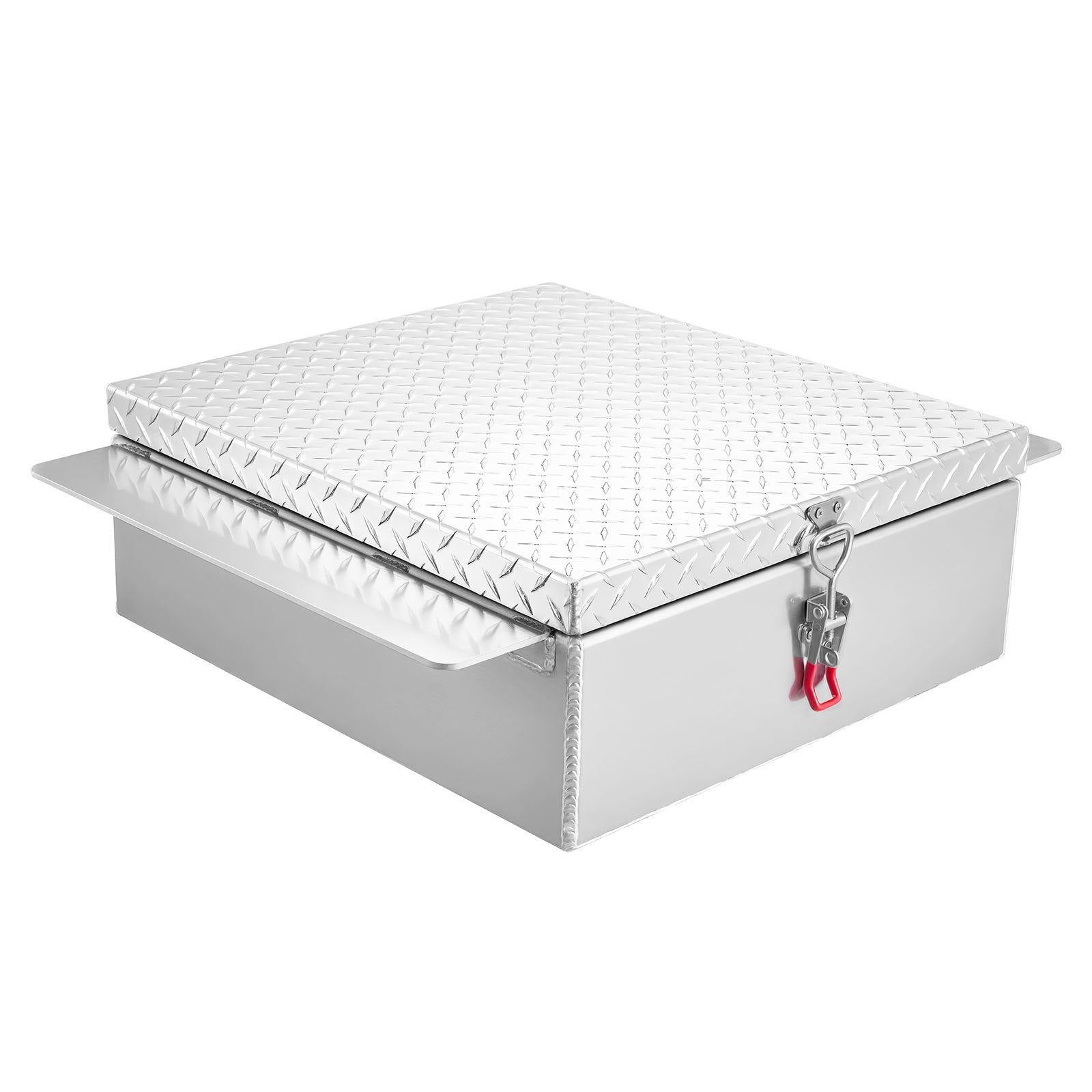 Truck Bed Tool Box, Heavy Duty Aluminum Tool Box with Diamond Plate, Storage Toolbox Chest Organizer Supports up to 100 kg, Ideal for Pickup, Truck Bed, RV, Trailer, 770 x 610 x 230 mm, Silver - Image 9