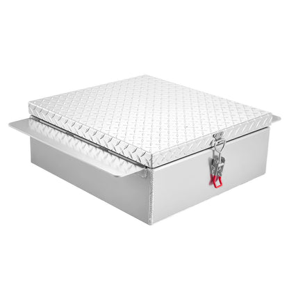 Truck Bed Tool Box, Heavy Duty Aluminum Tool Box with Diamond Plate, Storage Toolbox Chest Organizer Supports up to 100 kg, Ideal for Pickup, Truck Bed, RV, Trailer, 770 x 610 x 230 mm, Silver - Image 9