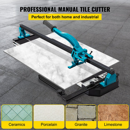 Tile Cutter 24in Cutting Tool w/ Laser Guide Single Rail Double Brackets - Image 2