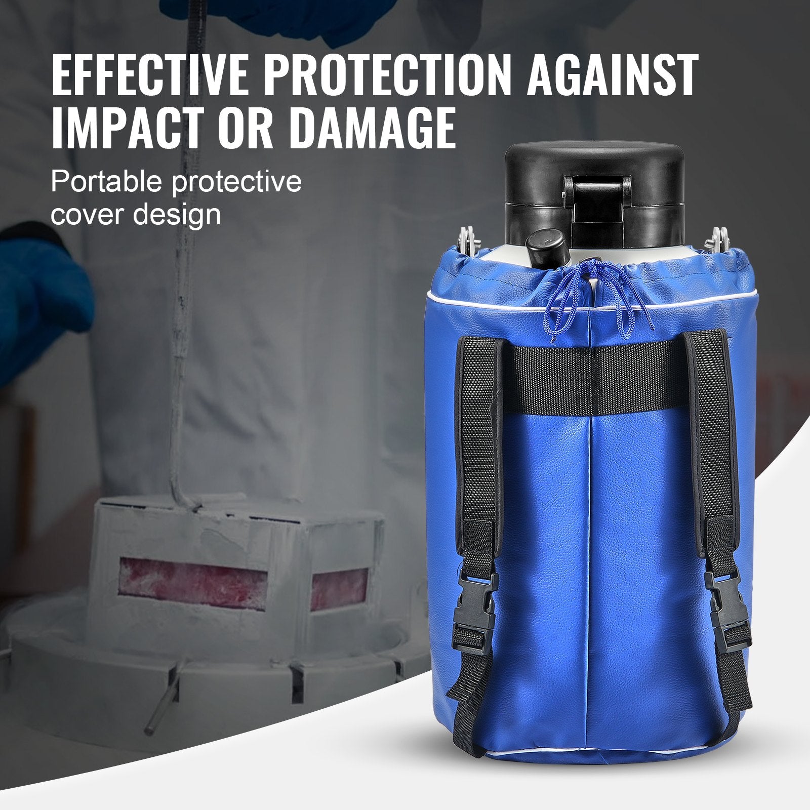 Liquid Nitrogen Tank, 3 L Aluminum Alloy Liquid Nitrogen Container, LN2 Tank Dewar with 6 Canisters and Carry Bag with Straps, Cryogenic Tank for Beauty Industry, Semen Preservation, Scientific - Image 6