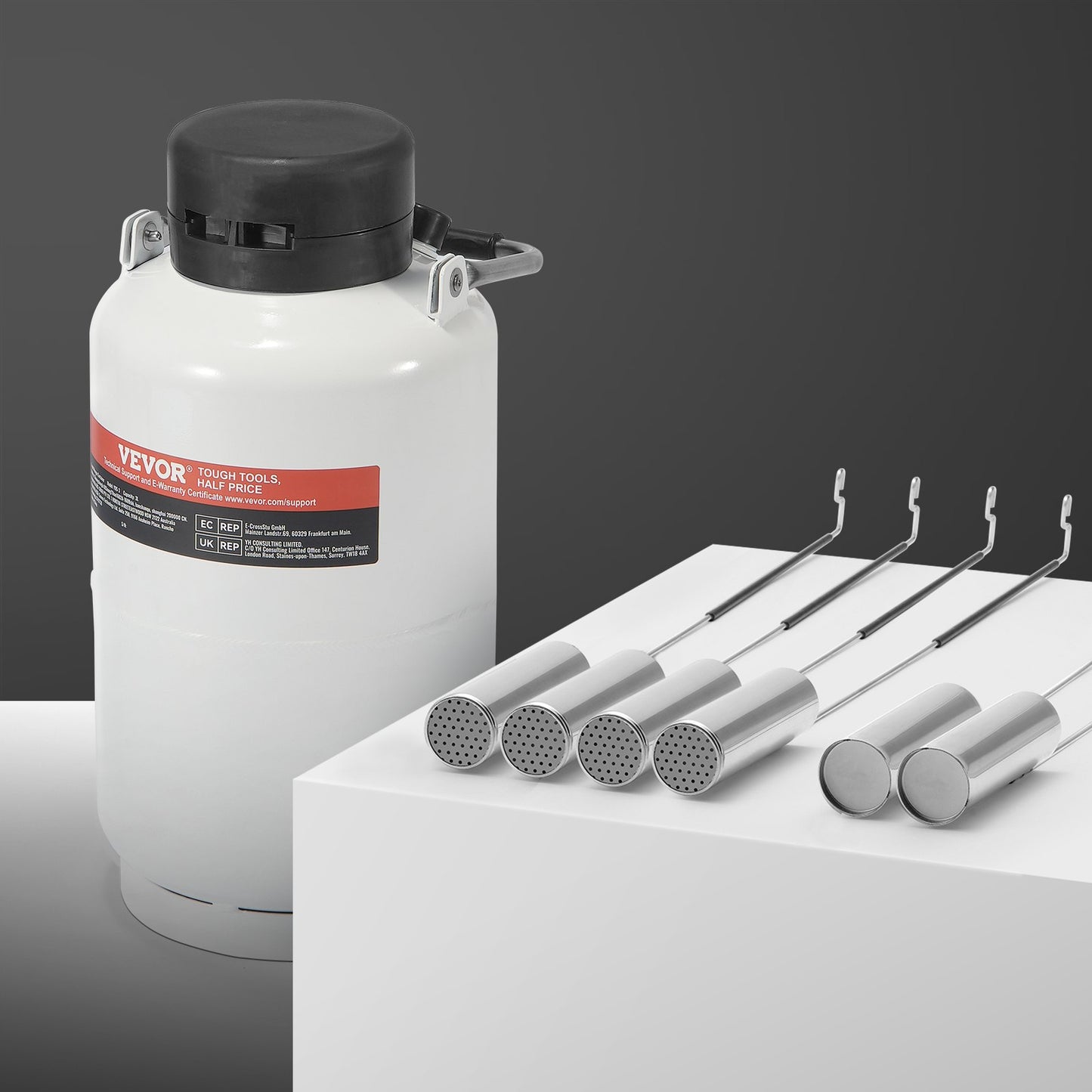 Liquid Nitrogen Tank, 3 L Aluminum Alloy Liquid Nitrogen Container, LN2 Tank Dewar with 6 Canisters and Carry Bag with Straps, Cryogenic Tank for Beauty Industry, Semen Preservation, Scientific - Image 8