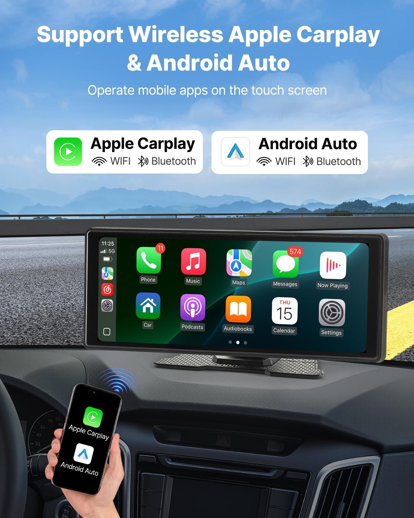 Car Stereo Radio CarPlay Touchscreen 254 mm Apple Android Auto Bluetooth - Image 2