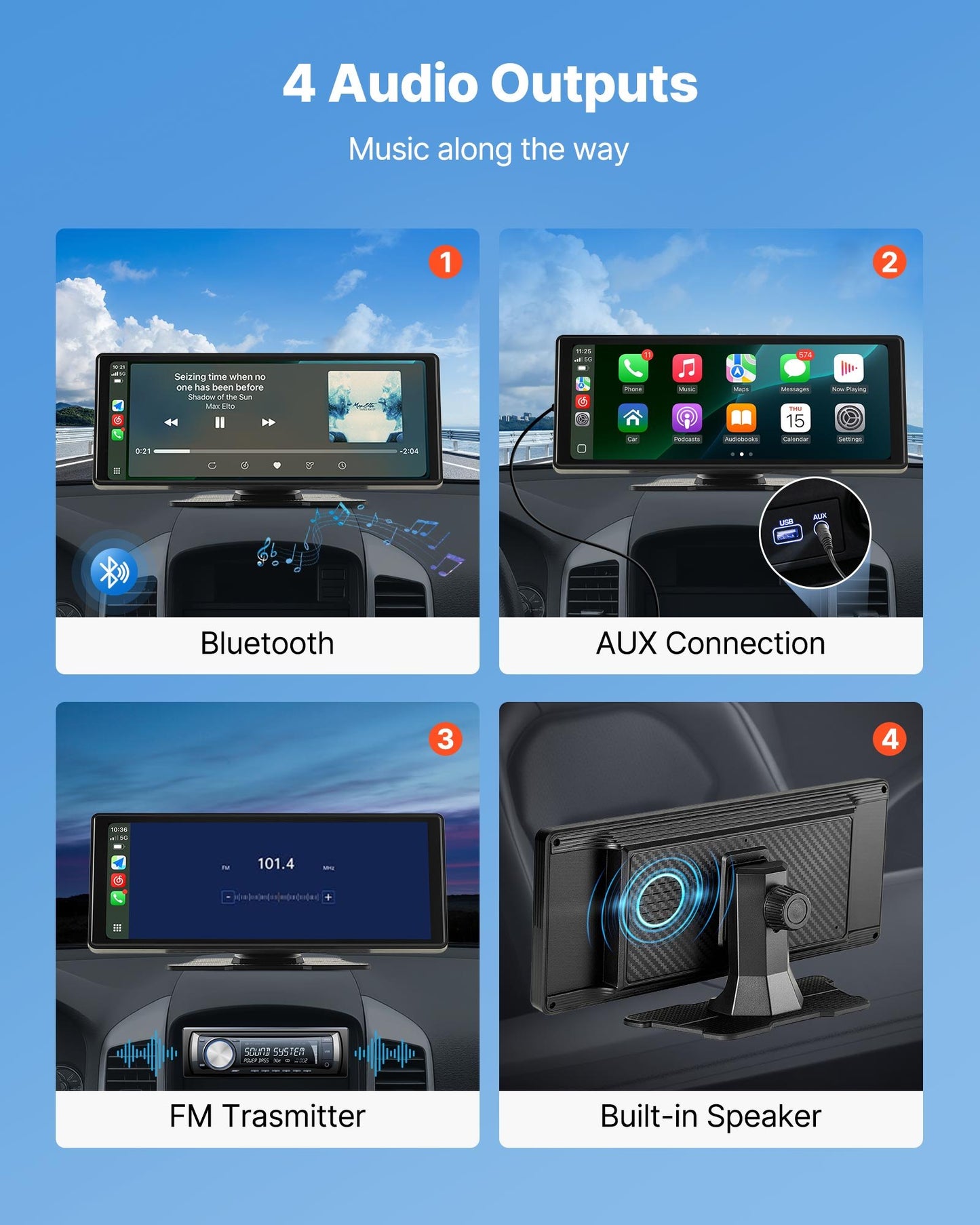 Car Stereo Radio CarPlay Touchscreen 254 mm Apple Android Auto Bluetooth - Image 4