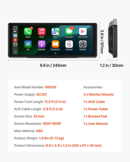 Car Stereo Radio CarPlay Touchscreen 254 mm Apple Android Auto Bluetooth - Image 7