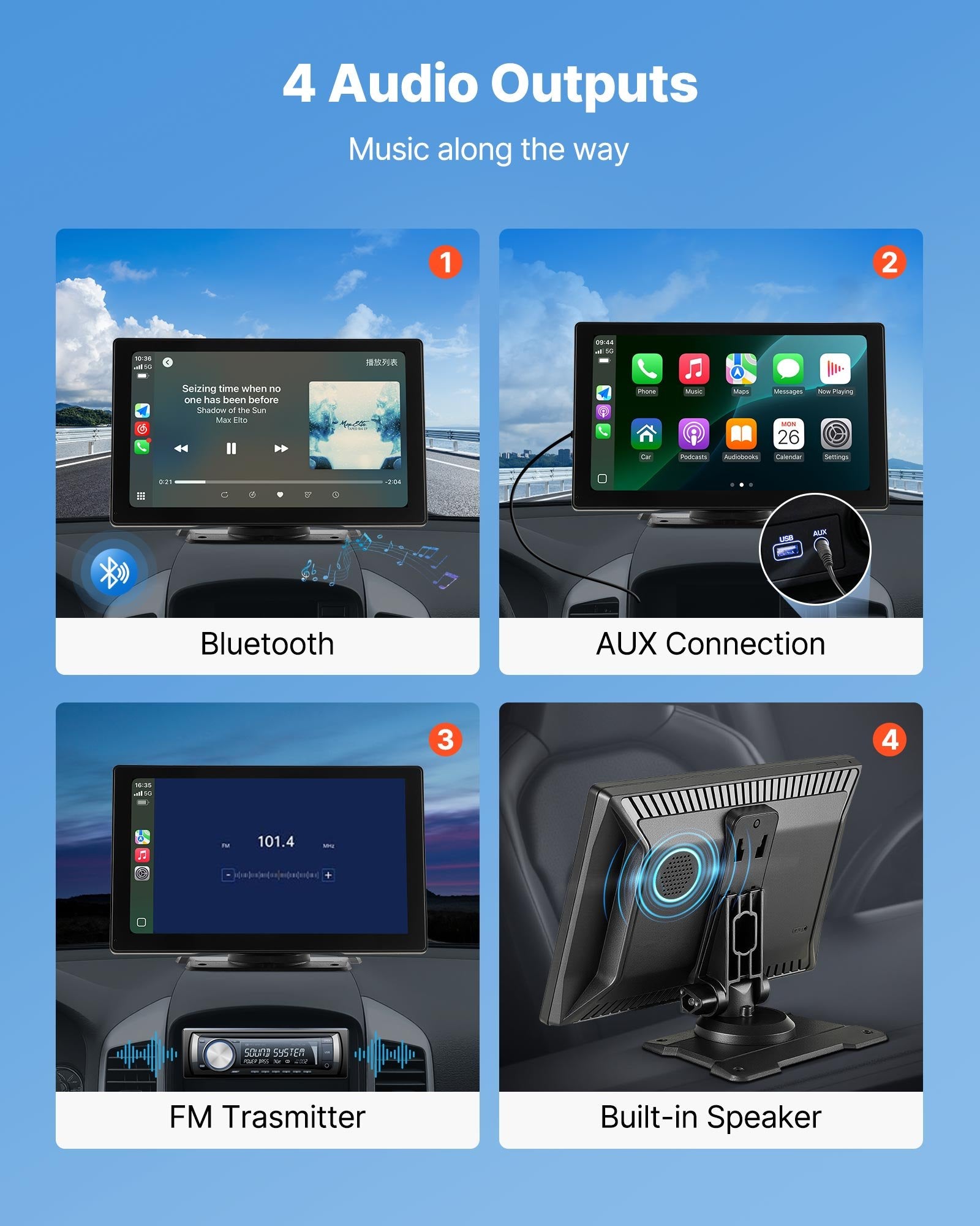 Car Stereo Radio CarPlay Touchscreen 228.6 mm Apple Android Backup Camera - Image 5