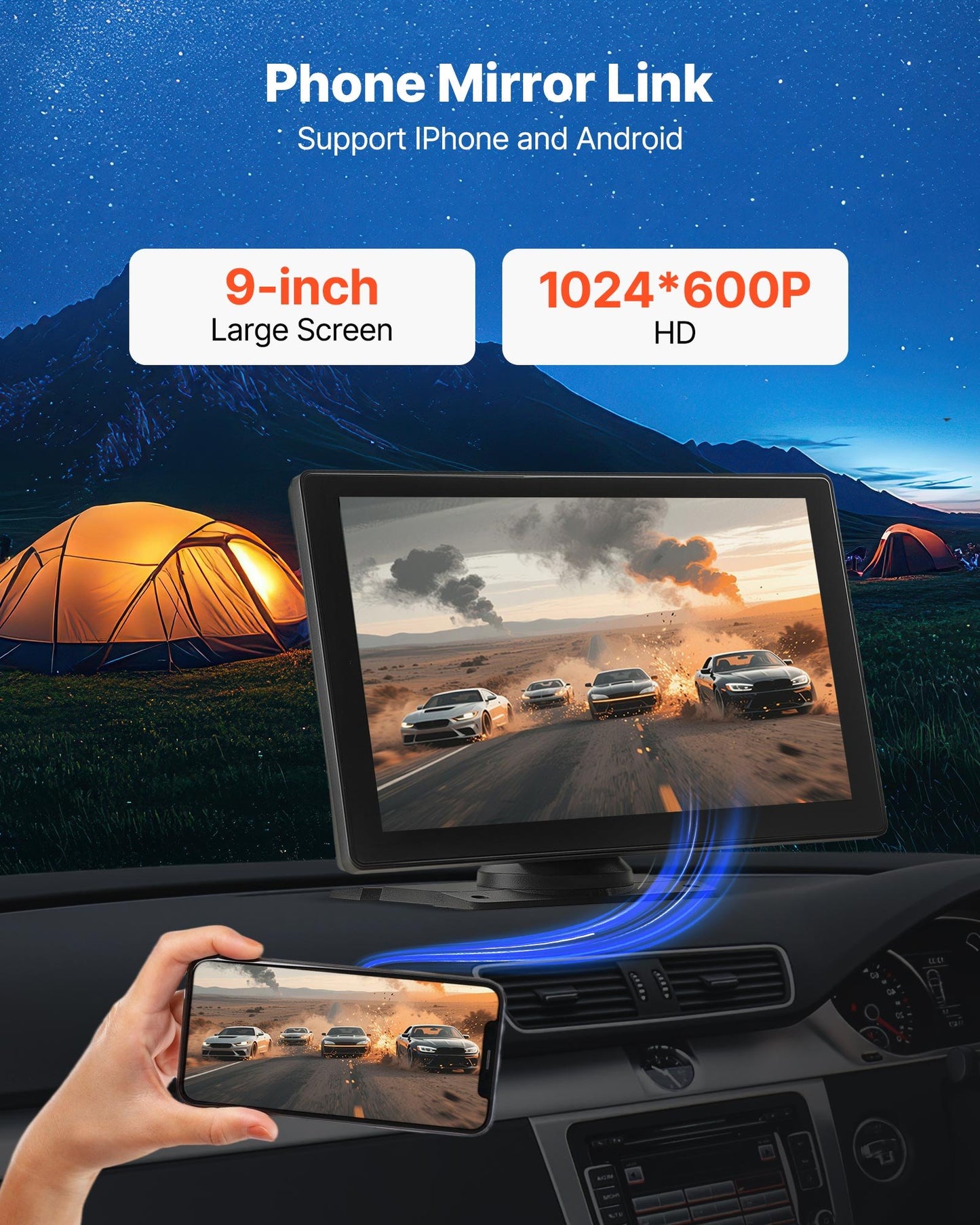 Car Stereo Radio CarPlay Touchscreen 228.6 mm Apple Android Backup Camera - Image 6