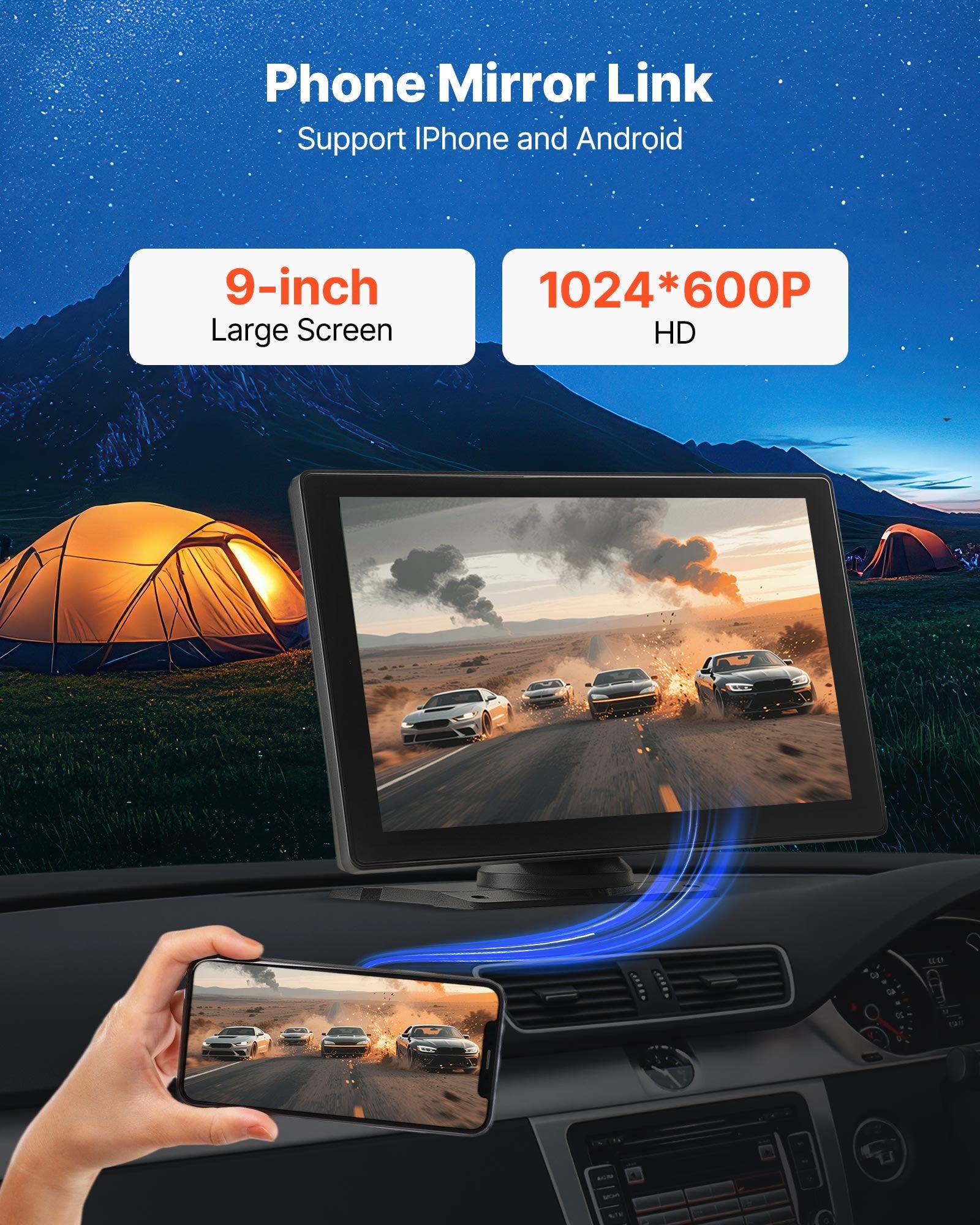Car Stereo Radio CarPlay Touchscreen 228.6 mm Apple Android Backup Camera - Image 6
