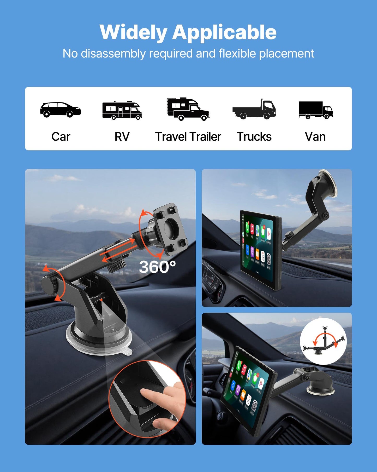 Car Stereo Radio CarPlay Touchscreen 228.6 mm Apple Android Backup Camera - Image 7