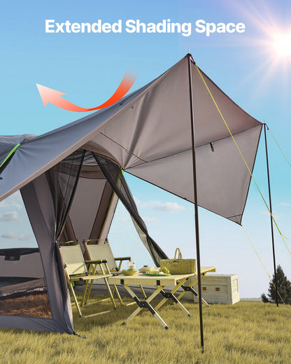SUV Tent for Camping, 10FT L x 10FT W, Waterproof PU2000mm Spacious Double Layer Design for 5-8 Person, SUV Camping Tent with Shade Awning and Mesh Windows, Includes Rainfly and Storage Bag - Image 3