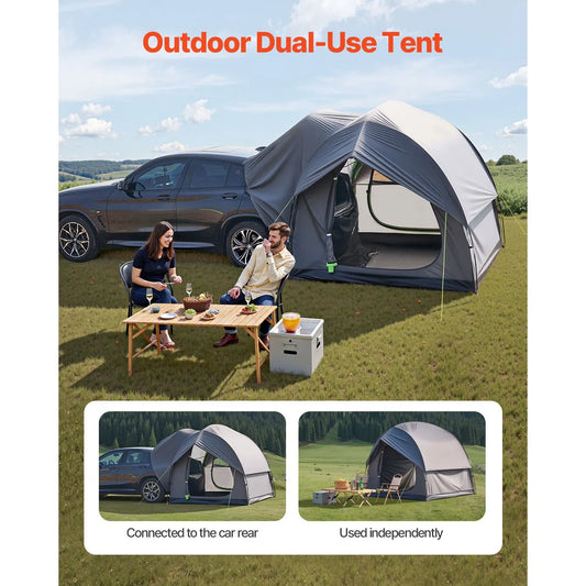 SUV Tent for Camping, 8FT L x 8FT W, Waterproof PU2000mm Spacious Double Layer Design for 5-8 Person, SUV Camping Tent with Mesh Windows, Includes Rainfly & Storage Bag, for Outdoor Activities - Image 2