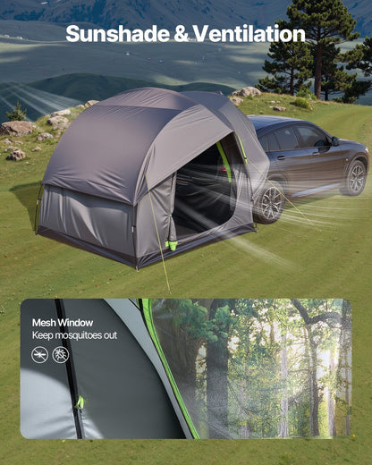 SUV Tent for Camping, 8FT L x 8FT W, Waterproof PU2000mm Spacious Double Layer Design for 5-8 Person, SUV Camping Tent with Mesh Windows, Includes Rainfly & Storage Bag, for Outdoor Activities - Image 6