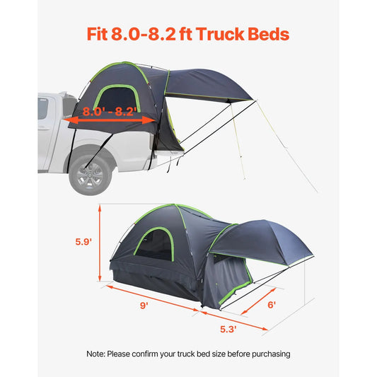 Truck Tent 8.0-8.2ft Waterproof PU2000 Truck Bed Camping Tent 2-3 Person - Image 3