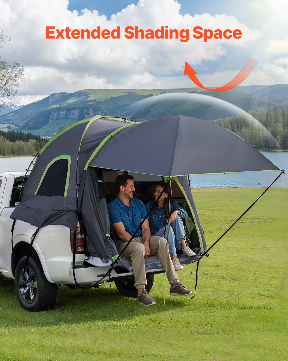 Truck Tent 8.0-8.2ft Waterproof PU2000 Truck Bed Camping Tent 2-3 Person - Image 2