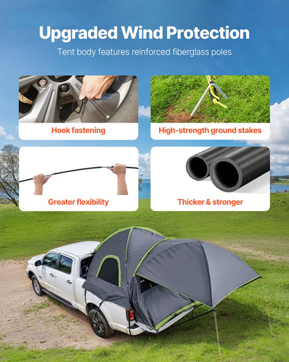 Truck Tent 8.0-8.2ft Waterproof PU2000 Truck Bed Camping Tent 2-3 Person - Image 4
