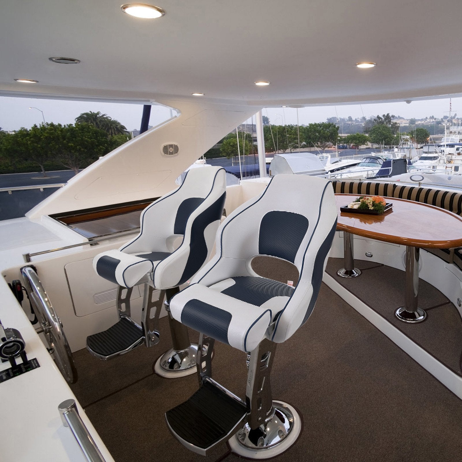 Captain Bucket Seat Boat Seat, Flip Up Boat Seat, with Thickened Sponge Padding, Flip-up Bolster Boat Captain Chair for Fishing Boat, Sightseeing Boat, Speedboat, Canoe, 1-Piece - Image 8
