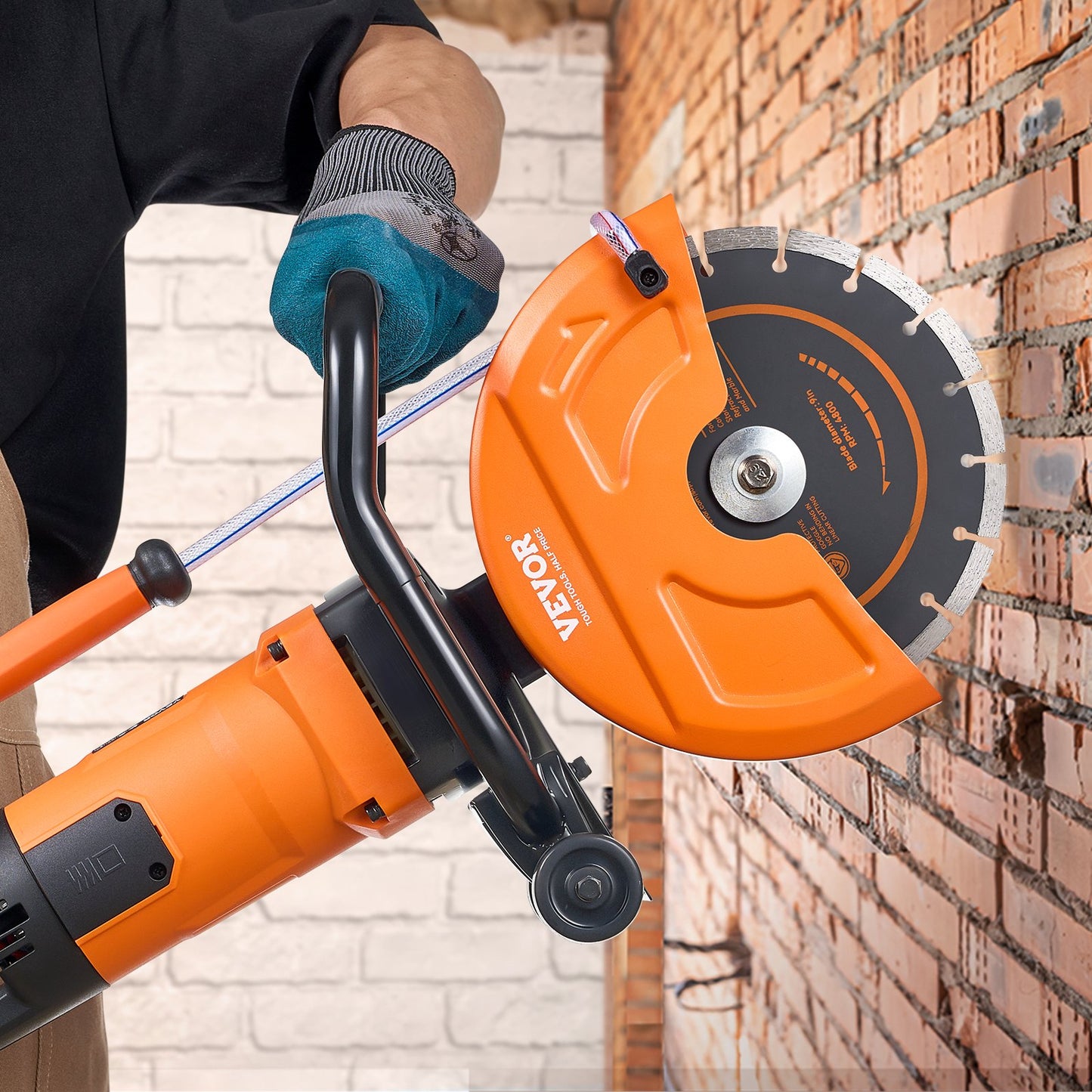 Electric Concrete Saw, 9 in, 2000 W 15 A Motor Circular Saw Cutter with 3.5 in Cutting Depth, Wet/Dry Disk Saw Cutter Includes Water Line, Pump and Blade, for Stone, Brick - Image 8