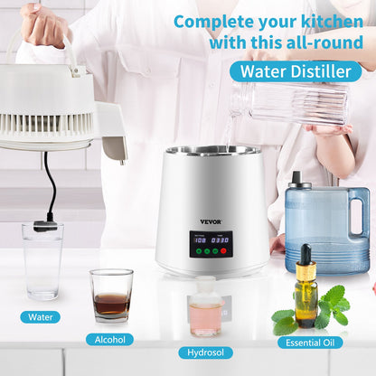 4L Water Distiller 1L/H Distilled Water Maker Timing & Temp Display White - Image 2
