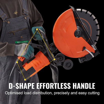 Electric Concrete Saw, 14 in, 2000 W Motor Circular Saw Cutter with Max. 5 in Adjustable Cutting Depth, Wet Disk Saw Cutter Includes Water Line, Pump and Blade, for Stone, Brick - Image 6