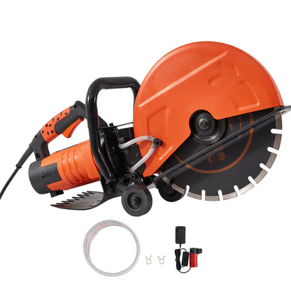 Electric Concrete Saw, 14 in, 2000 W Motor Circular Saw Cutter with Max. 5 in Adjustable Cutting Depth, Wet Disk Saw Cutter Includes Water Line, Pump and Blade, for Stone, Brick - Image 9