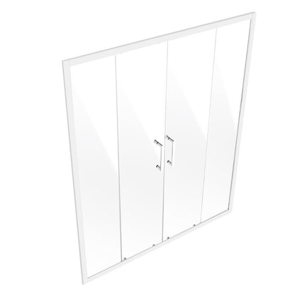 Semi-frameless Double Sliding Shower Door SGCC Tempered Glass 1/4" Chrome - Image 9
