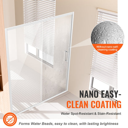 Semi-frameless Shower Door 57.7-59" x 70" SGCC Tempered Glass 1/4" Chrome - Image 3