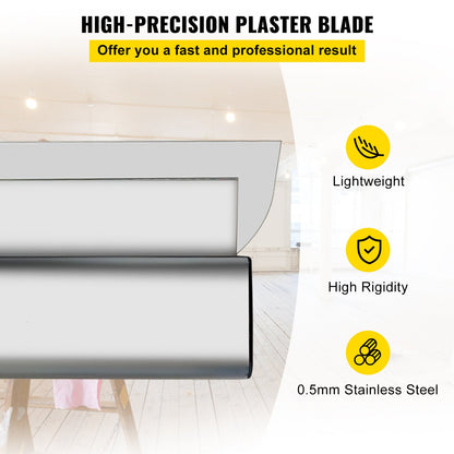 Skimming Blade Set,10"+16"+24" Blades + 35"-78" Extension Handle，European Stainless Steel Construction Knife, Aluminum Blade Profile Smoothing Knockdown Spatula for Gyprock/Drywall/Wall-Boa - Image 3