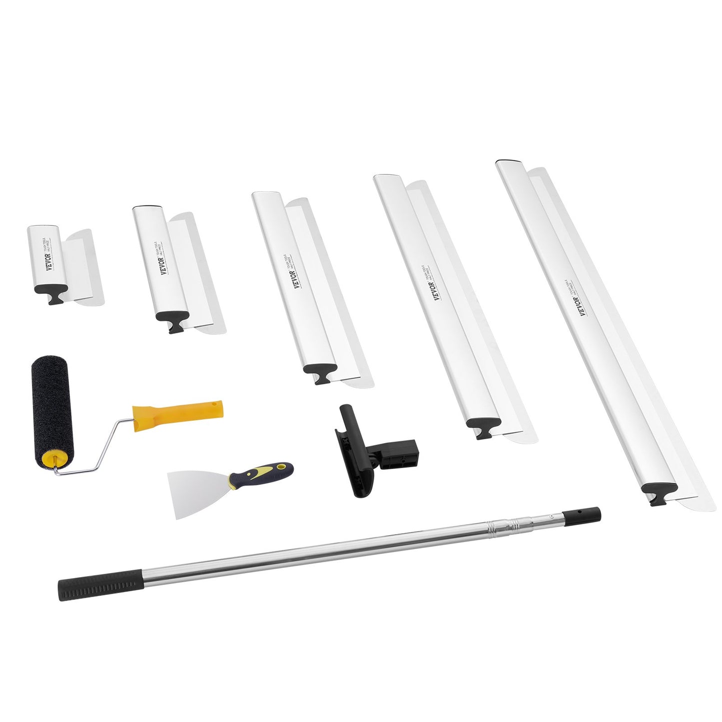 Drywall Skimming Blade Set, 10/16/24/32/40 in Skimming Blades + 34-81.6 in Extension Handle Pole, Stainless Steel Knife Professional Skim Coat Tools, for Gyprock/WallBoard/Plasterboard - Image 9