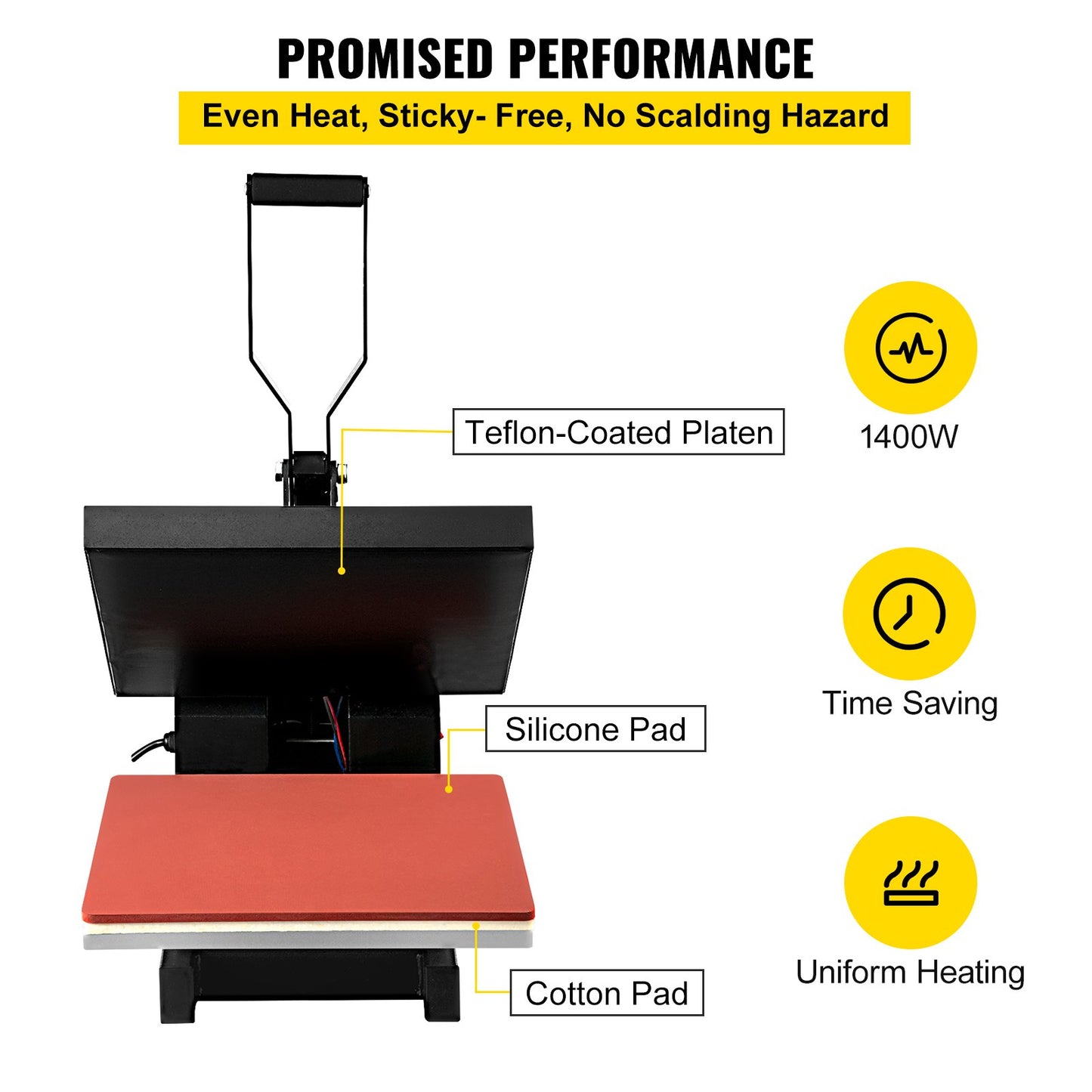 Heat Press 15X15 Inch Heat Press Machine Industrial Quality Power T Shirt Heat Press Sublimation Machine Clamshell Heat Press Machine for T Shirts - Image 3