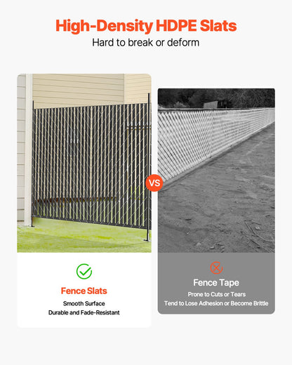 Bottom Locking Privacy Slats, Single-Wall Vertical Bottom-Locking Slats for Chain-Link Fence, High-Density HDPE Chain Link Slats Ideally Fit 1.8 m High Fence for Garden Farm Sports Field(Black) - Image 3