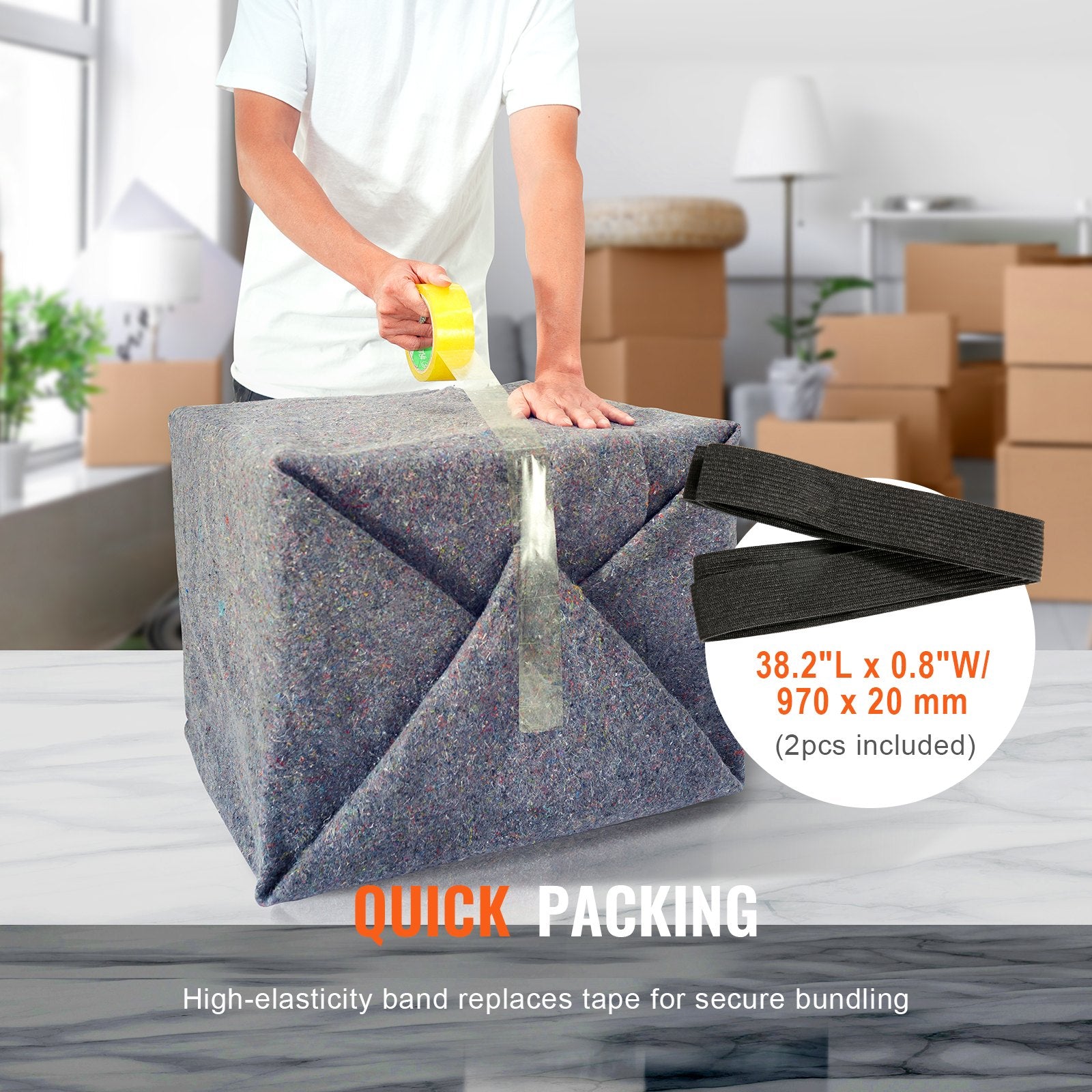 Moving Blankets, 72" x 54", 21 lbs/dz Weight, 24 Packs, Professional Recycled Cotton Packing Blanket, Large Heavy Duty Shipping Mover Pads Perfect for Protecting Furniture, Floors, Appliances - Image 5