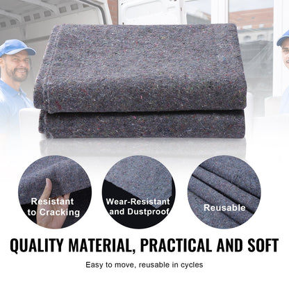Moving Blankets, 1829 x 1372 mm, 12 kg/dz Weight, 12 Pack, Professional Recycled Cotton Packing Blanket, Large Heavy Duty Shipping Mover Pads Perfect for Protecting Furniture, Floors, Appliances - Image 4