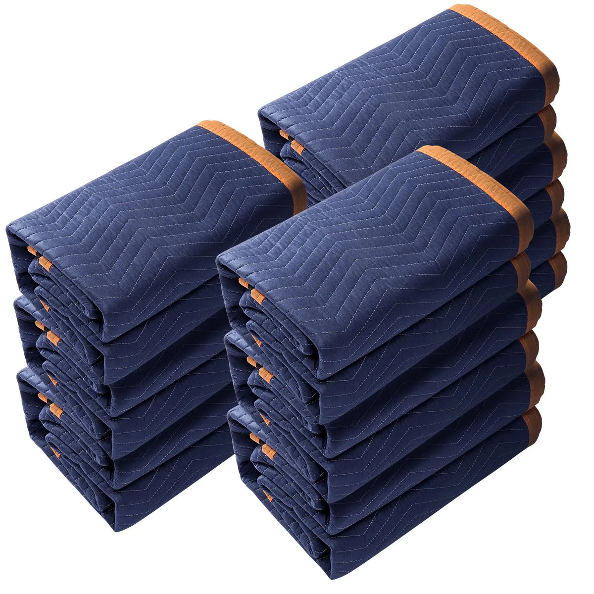 Moving Blankets, 2032 x 1829 mm, 29.5 kg/dz, 12 Packs, Professional Non-Woven & Recycled Cotton Packing Blanket, Heavy Duty Mover Pads for Protecting Furniture, Floors, Appliances, Blue/Orange - Image 9