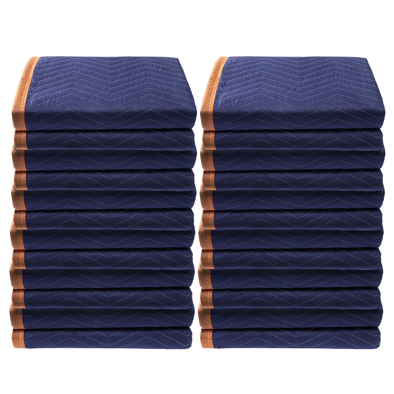 Moving Blankets, 2032 x 1829 mm, 15.6 kg/dz, 12 Packs, Professional Non-Woven & Recycled Cotton Packing Blanket, Heavy Duty Mover Pads for Protecting Furniture, Floors, Appliances, Blue/Orange - Image 9