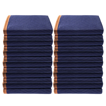 Moving Blankets, 2032 x 1829 mm, 15.6 kg/dz, 12 Packs, Professional Non-Woven & Recycled Cotton Packing Blanket, Heavy Duty Mover Pads for Protecting Furniture, Floors, Appliances, Blue/Orange - Image 9