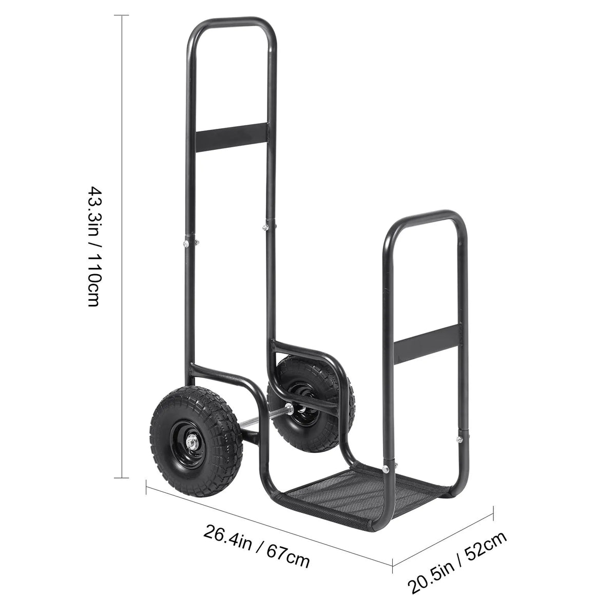 Firewood Log Cart Wood Mover Hauler 250 lbs Capacity on PU Wheels Dolly - Image 8