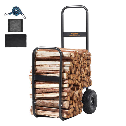 Firewood Log Cart Wood Mover Hauler 250 lbs Capacity on PU Wheels Dolly - Image 9