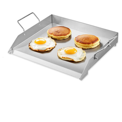 Stainless Steel Griddle, 18x16 inch Universal Flat Top Rectangular Plate, Gas Grill Griddle for BBQ Grill, Teppanyaki, Portable Family Cookware with Handle, for Camping Tailgating Party - Image 9