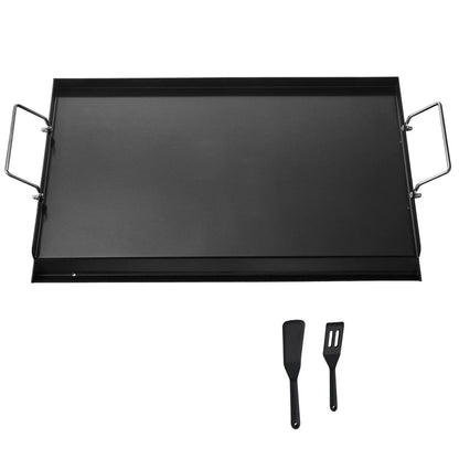 Carbon Steel Griddle, 24x16 inch Universal Flat Top Rectangular Plate, Gas Grill Griddle for BBQ Grill, Teppanyaki, Portable Family Cookware with Handle, for Camping Tailgating Party