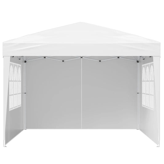 Pop Up Canopy, 2.95 x 2.95 m Instant Canopy Portable Gazebo with 3 Sidewalls & 2 Ventilated Windows, Height Adjustable Pop-Up Outdoor Shelter Tent for Events, Patio, Backyard, Party, Parking