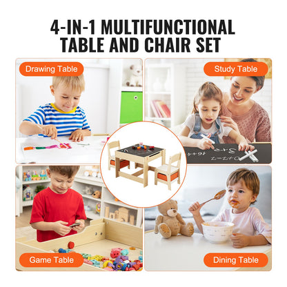 Kids Table and Chair Set Wooden Activity Table with Storage Space & Boxes - Image 6