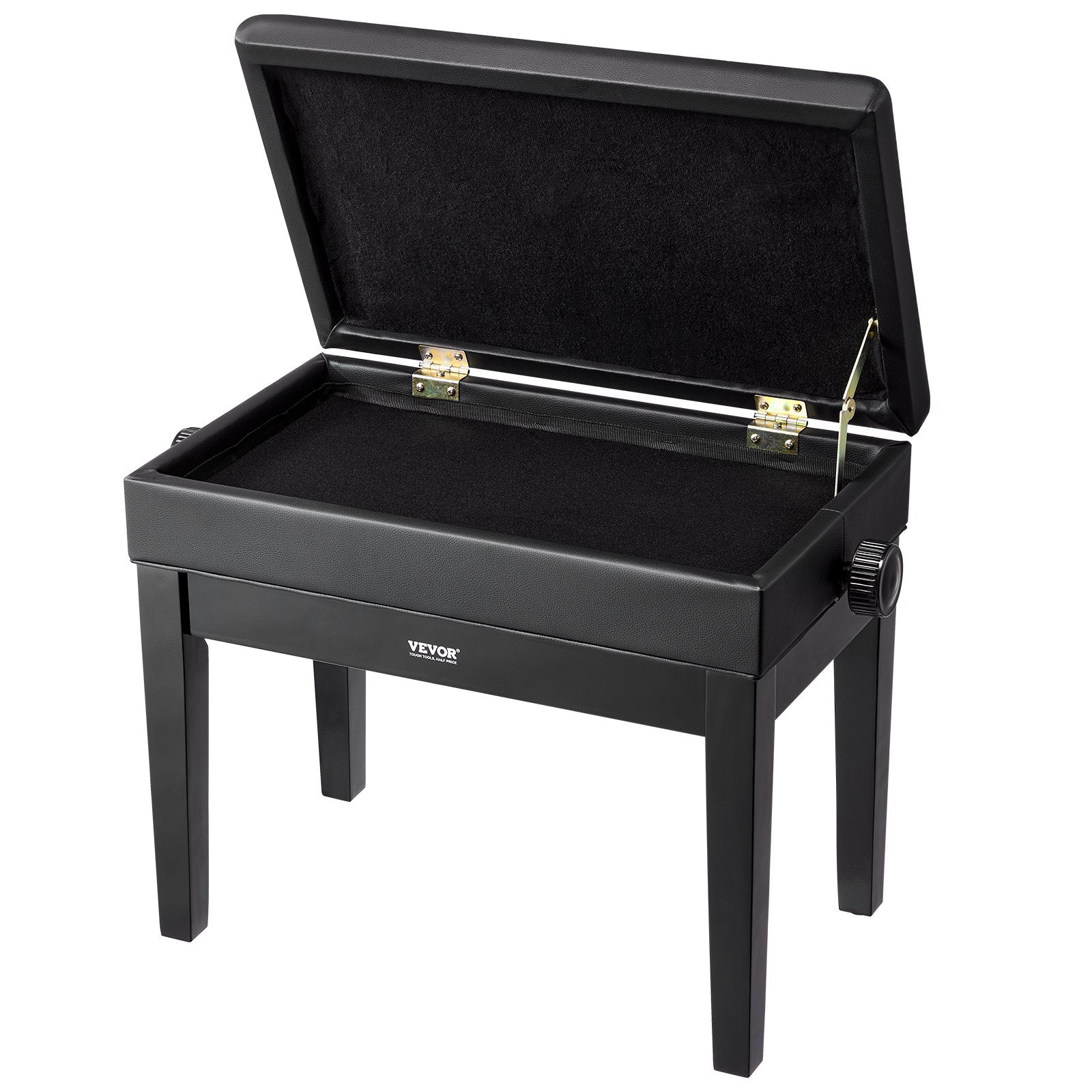 Piano Bench, Keyboard Piano Chair with 19.3"-22.8" Adjustable Height, Padded Cushion, Storage Compartment for Music Books, Heavy Duty Wooden Piano Stool Seat, for Vanity, Living Room, Bedroom - Image 9