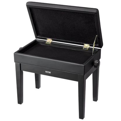 Piano Bench, Keyboard Piano Chair with 19.3"-22.8" Adjustable Height, Padded Cushion, Storage Compartment for Music Books, Heavy Duty Wooden Piano Stool Seat, for Vanity, Living Room, Bedroom - Image 9